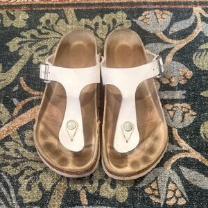 White Gizeh - Birko-Flor™ & Birkibuc Birkenstock Size 37 regular/wide